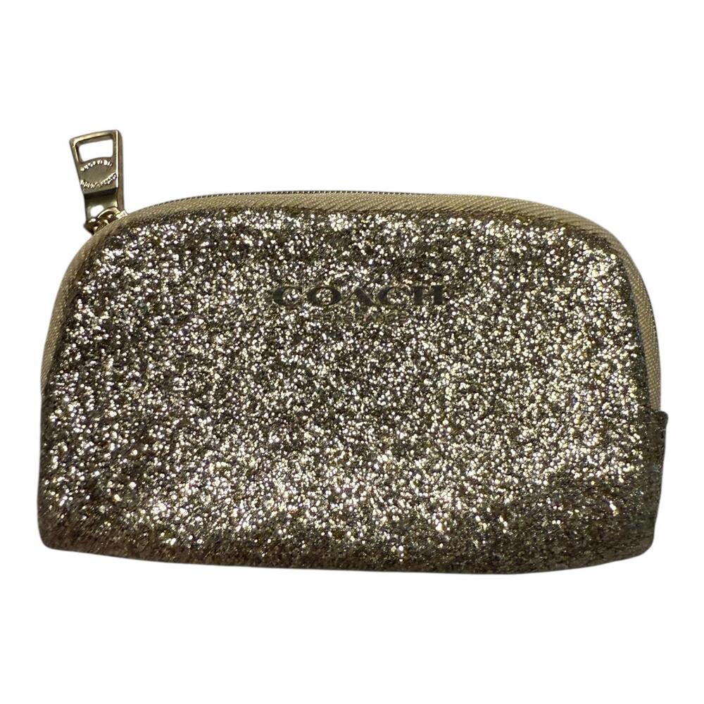 Coach Gold Glitter Zip Pouch Mini Cosmetic Case (2020s)